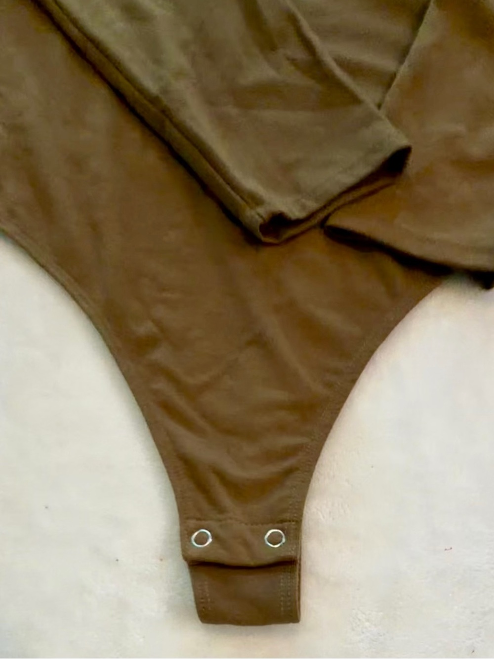 NWOT GOOD AMERICAN V BAR SQUARE NECK BODYSUIT WOMENS SIZE 4 BROWN SCULPTING - Picture 5 of 10